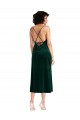 Comprar Verde oscuro Cubierta Midi Terciopelo Elástico Corto Formales Vestidos de dama de honor / Vestidos de fiesta / Vestidos de cóctel