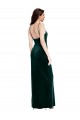 Comprar Verde oscuro Cubierta Tirantes espagueti Cuadrado Terciopelo Elástico Largo Vestidos de dama de honor / Vestidos de fiesta