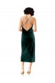 Comprar Verde oscuro Cubierta Tirantes espagueti Midi Terciopelo Elástico Corto Formales Vestidos de dama de honor / Vestidos de fiesta / Vestidos de cóctel