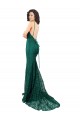 Comprar Verde oscuro Sirena Cuello en V Encaje Largo Vestidos de dama de honor / Vestidos de fiesta