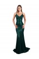 Comprar Verde oscuro Sirena Cuello en V Lentejuela Largo Formales Vestidos de dama de honor / Vestidos de fiesta