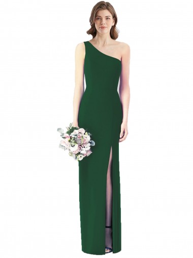Comprar Verde oscuro Trompeta Un Hombre Gasa Largo Vestidos de dama de honor