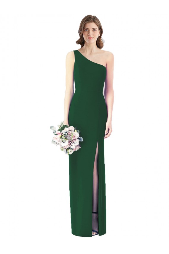 Comprar Verde oscuro Trompeta Un Hombre Gasa Largo Vestidos de dama de honor