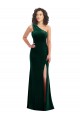 Comprar Verde oscuro Trompeta Un Hombre Terciopelo Elástico Largo Vestidos de dama de honor / Vestidos de fiesta