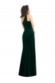 Comprar Verde oscuro Trompeta Un Hombre Terciopelo Elástico Largo Vestidos de dama de honor / Vestidos de fiesta