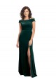 Comprar Verde oscuro línea A Cuadrado Terciopelo Elástico Largo Formales Vestidos de dama de honor / Vestidos de fiesta