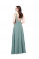 Comprar lavanda oscura Cubierta Cuello en V Gasa Largo Formales Vestidos de dama de honor / Vestidos de noche