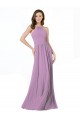Comprar lavanda oscura línea A Halter Gasa Largo Vestidos de dama de honor