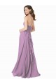Comprar lavanda oscura línea A Halter Gasa Largo Vestidos de dama de honor