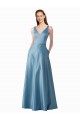 Comprar línea A Cuello Alto Satén Largo Vestidos de dama de honor / Vestidos de fiesta