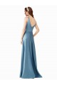 Comprar línea A Cuello Alto Satén Largo Vestidos de dama de honor / Vestidos de fiesta