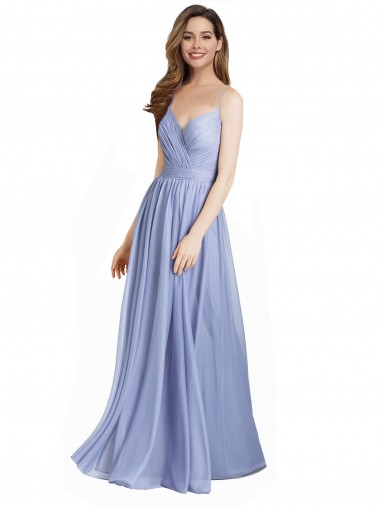 Comprar línea A Cuello de Corazón Gasa Encaje Largo Vestidos de dama de honor