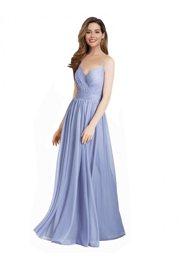 Comprar línea A Cuello de Corazón Gasa Encaje Largo Vestidos de dama de honor