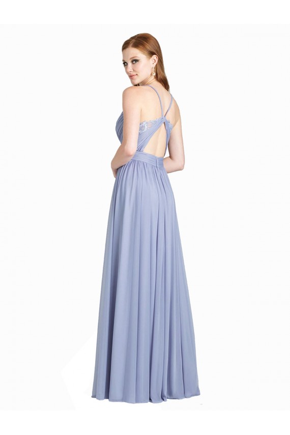 Comprar línea A Cuello de Corazón Gasa Encaje Largo Vestidos de dama de honor