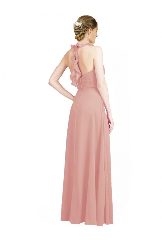 Comprar línea A Cuello de Corazón Gasa Largo Vestidos de dama de honor