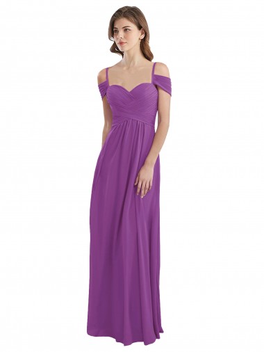 Comprar línea A Cuello de Corazón Gasa Largo Vestidos de dama de honor