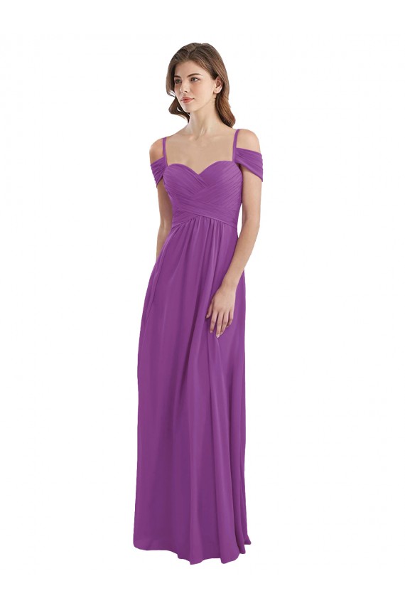 Comprar línea A Cuello de Corazón Gasa Largo Vestidos de dama de honor