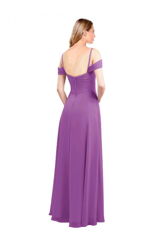 Comprar línea A Cuello de Corazón Gasa Largo Vestidos de dama de honor