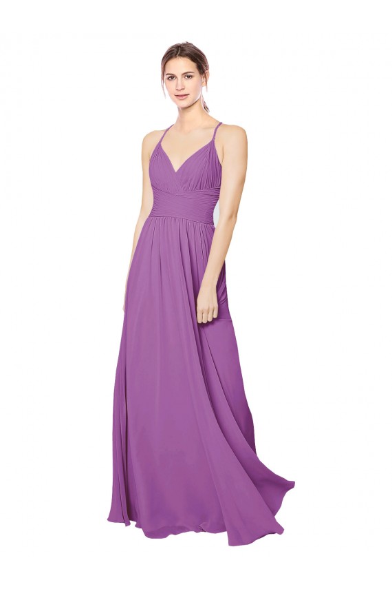 Comprar línea A Cuello de Corazón Gasa Largo Vestidos de dama de honor