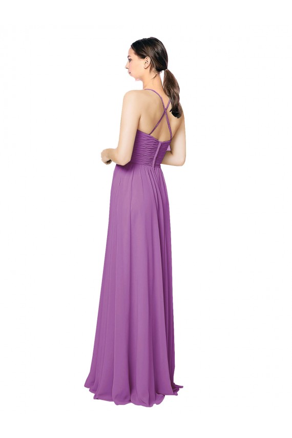 Comprar línea A Cuello de Corazón Gasa Largo Vestidos de dama de honor