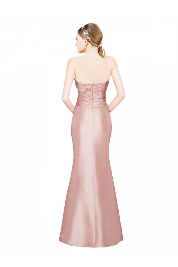 Comprar línea A Cuello de Corazón Sin tirantes Satén elástico Largo Formales Vestidos de dama de honor / Vestidos de fiesta