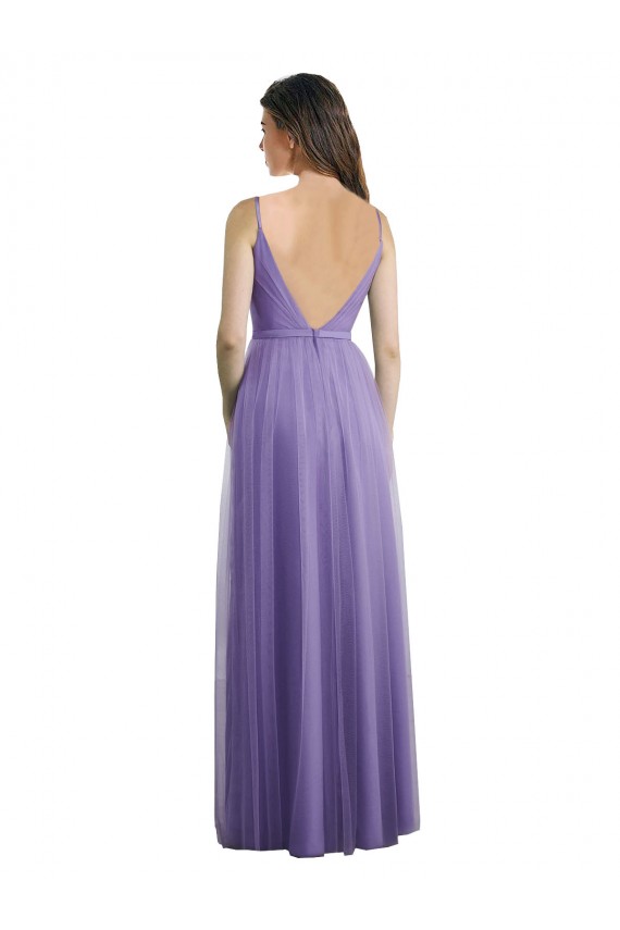 Comprar línea A Cuello de Corazón Tul Largo Vestidos de dama de honor