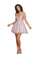Comprar línea A Cuello en V Corto Tul Corto Vestidos de dama de honor / Vestidos de cóctel / Vestidos para homecoming