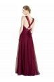 Comprar línea A Cuello en V Cuello de Corazón Tul Largo Vestidos de dama de honor