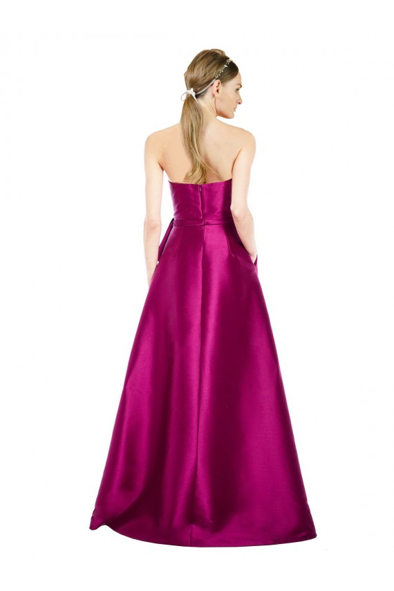 Comprar línea A Cuello en V Satén Largo Vestidos de dama de honor / Vestidos de fiesta