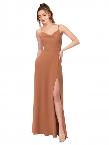 Comprar línea A Gasa Largo Vestidos de dama de honor