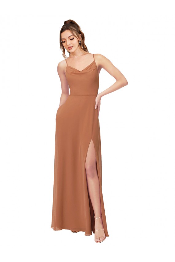 Comprar línea A Gasa Largo Vestidos de dama de honor