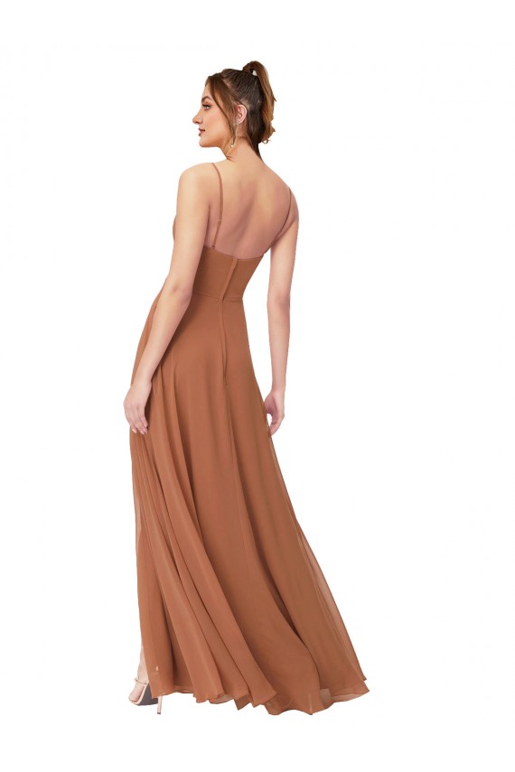 Comprar línea A Gasa Largo Vestidos de dama de honor