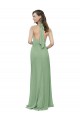 Comprar línea A Halter Cuello Alto Gasa Largo Vestidos de dama de honor