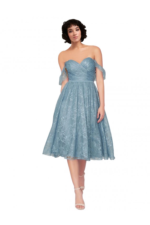 Comprar línea A Hombros Descubiertos Encaje Corto Vestidos de dama de honor / Vestidos de cóctel
