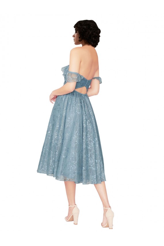 Comprar línea A Hombros Descubiertos Encaje Corto Vestidos de dama de honor / Vestidos de cóctel