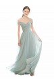 Comprar línea A Hombros Descubiertos Gasa Encaje Largo Vestidos de dama de honor