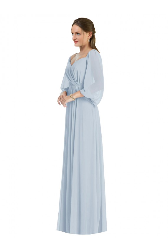 Comprar línea A Hombros Descubiertos Gasa Largo Formales Vestidos de dama de honor / Vestidos de noche