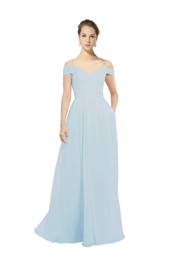 Comprar línea A Hombros Descubiertos Gasa Largo Vestidos de dama de honor