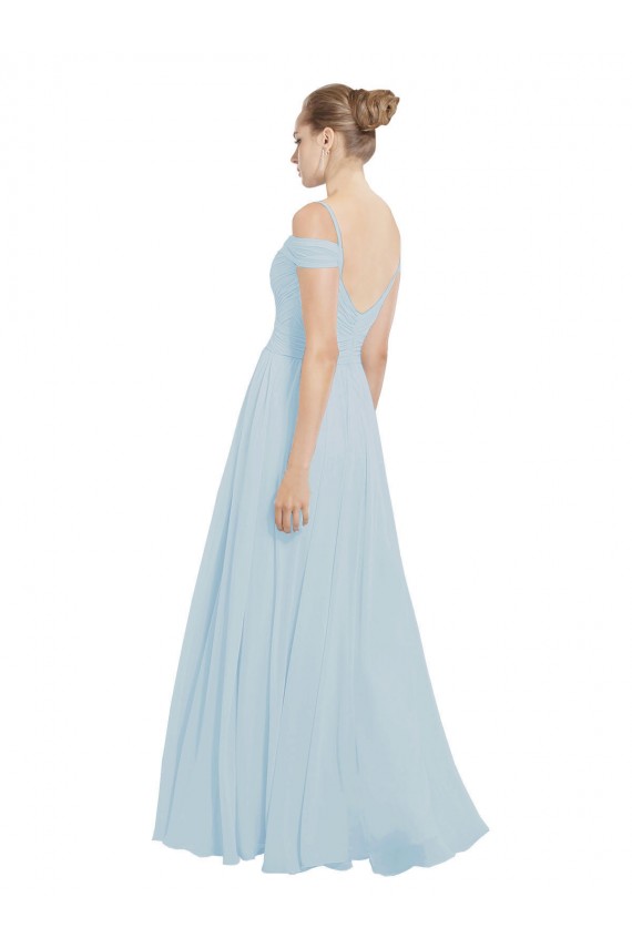 Comprar línea A Hombros Descubiertos Gasa Largo Vestidos de dama de honor