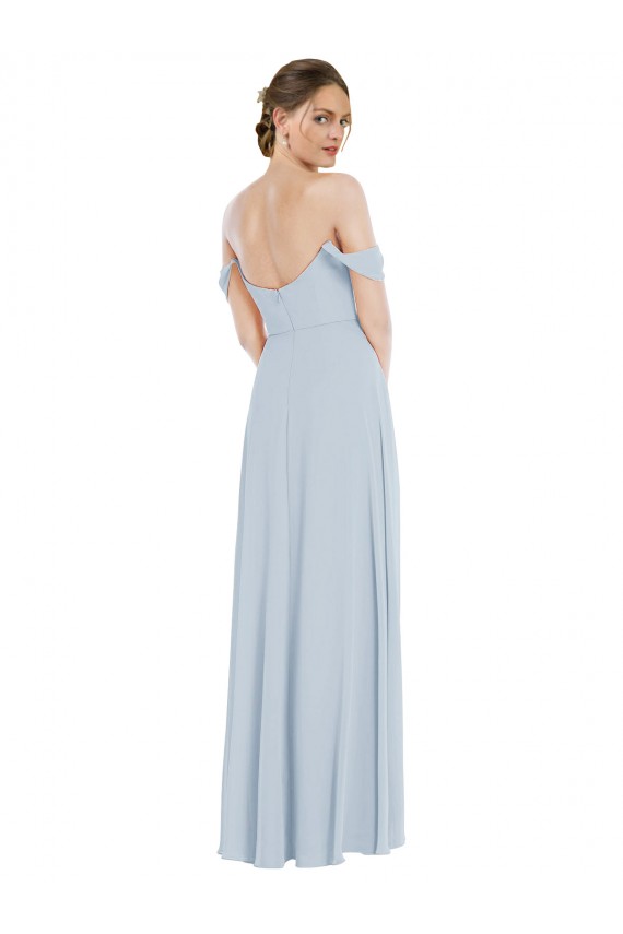 Comprar línea A Hombros Descubiertos Gasa Largo Vestidos de dama de honor