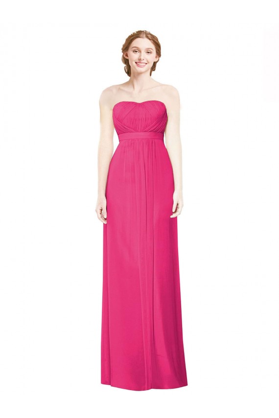 Comprar línea A Sin tirantes Gasa Largo Vestidos de dama de honor