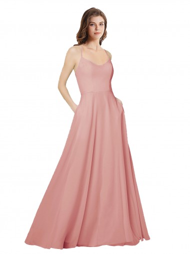 Comprar línea A Sin tirantes Gasa Largo Vestidos de dama de honor