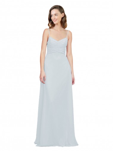 Comprar línea A Tirantes espagueti Gasa Largo Vestidos de dama de honor