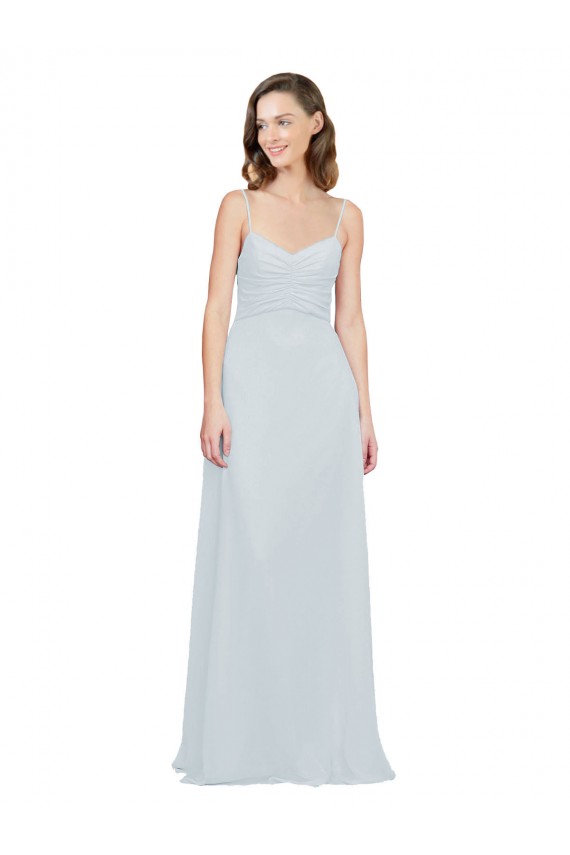 Comprar línea A Tirantes espagueti Gasa Largo Vestidos de dama de honor