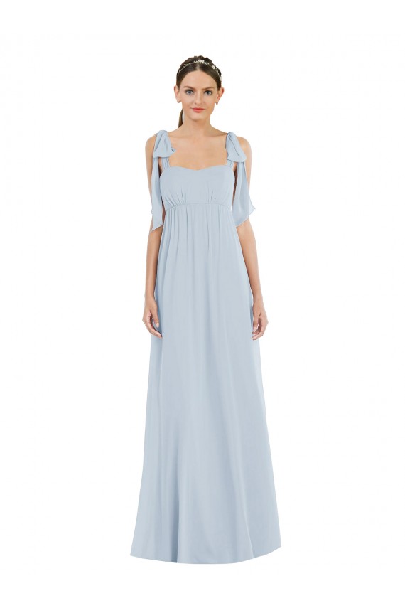 Comprar línea A Tirantes espagueti Gasa Largo Vestidos de dama de honor