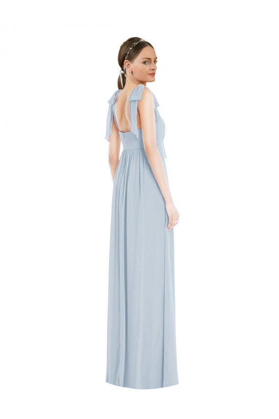 Comprar línea A Tirantes espagueti Gasa Largo Vestidos de dama de honor