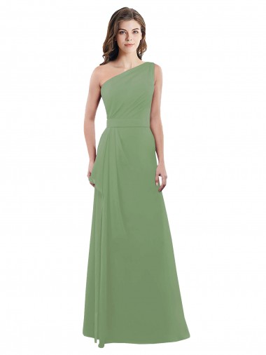 Comprar línea A Un Hombre Gasa Largo Vestidos de dama de honor