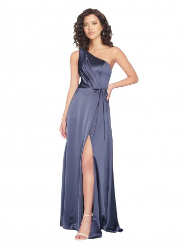 Comprar línea A Un Hombre Satén sedoso Largo Formales Vestidos de dama de honor / Vestidos de fiesta